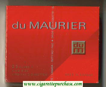 Du Maurier red 25s cigarettes wide flat hard box